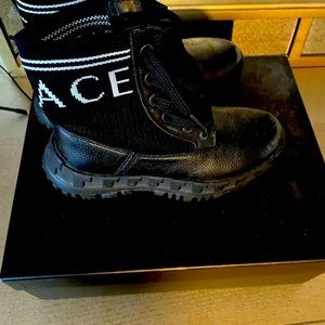 Little girls Black Versace boots.